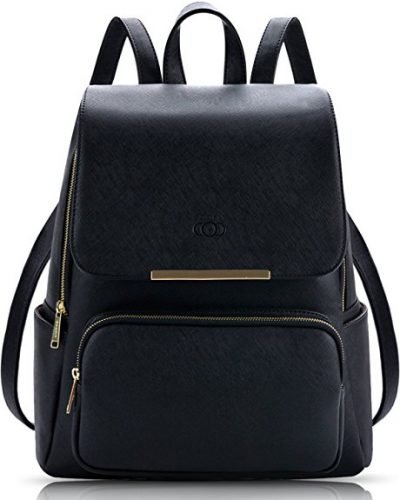 Coofit Black Leather Backpack