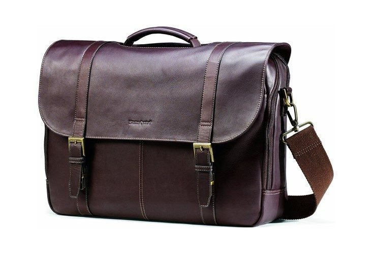Samsonite Colombian Leather Flap-Over Messenger Bag